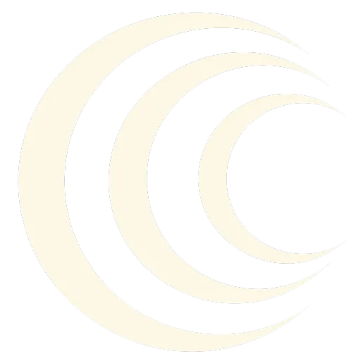 Drei konzentrische, helle Halbmonde auf schwarzem Grund.